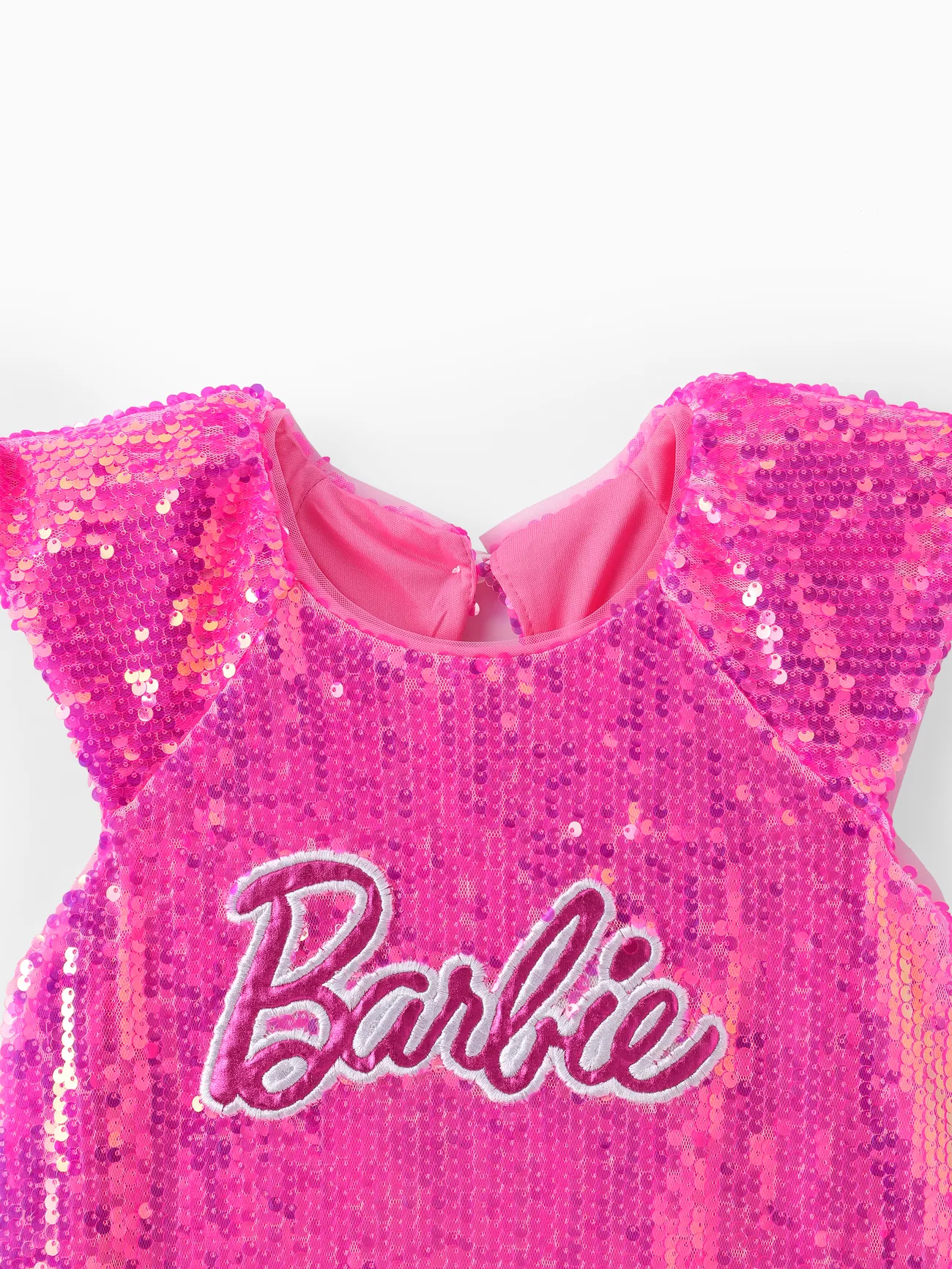 Barbie IP Menina Mangas franzidas Bonito Vestidos Roseo big image 1