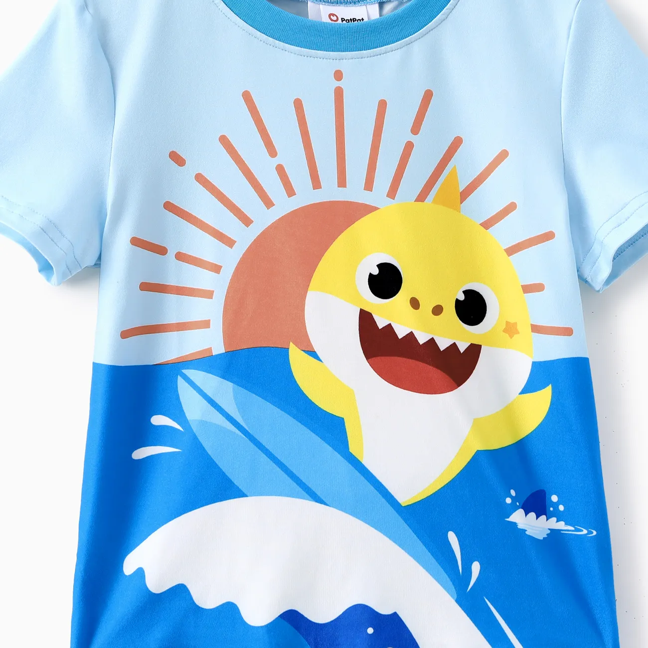 Baby Shark 2 pièces Enfant en bas âge Garçon Enfantin ensembles de t-shirts Bleu big image 1