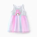 Care Bears Toddler/Kids Girls 1pc Character Print Sequin Mesh Sleeveless Dress Multi-color