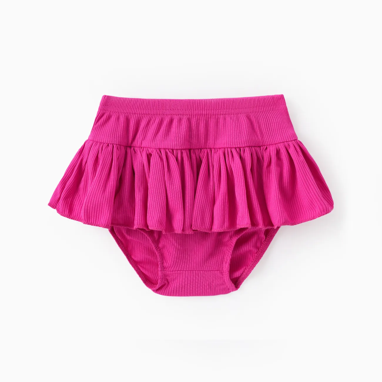 Baby Girl 2pcs Bowknot Crop Camisole and Ruffled Shorts Set Roseo big image 1