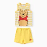 Disney Winnie the Pooh 2 pièces Enfant en bas âge Unisexe Poche plaquée Enfantin ensembles de gilet Jaune