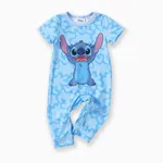 迪士尼針跡 嬰兒 中性 菠蘿 童趣 短袖 長腿連身衣 藍色