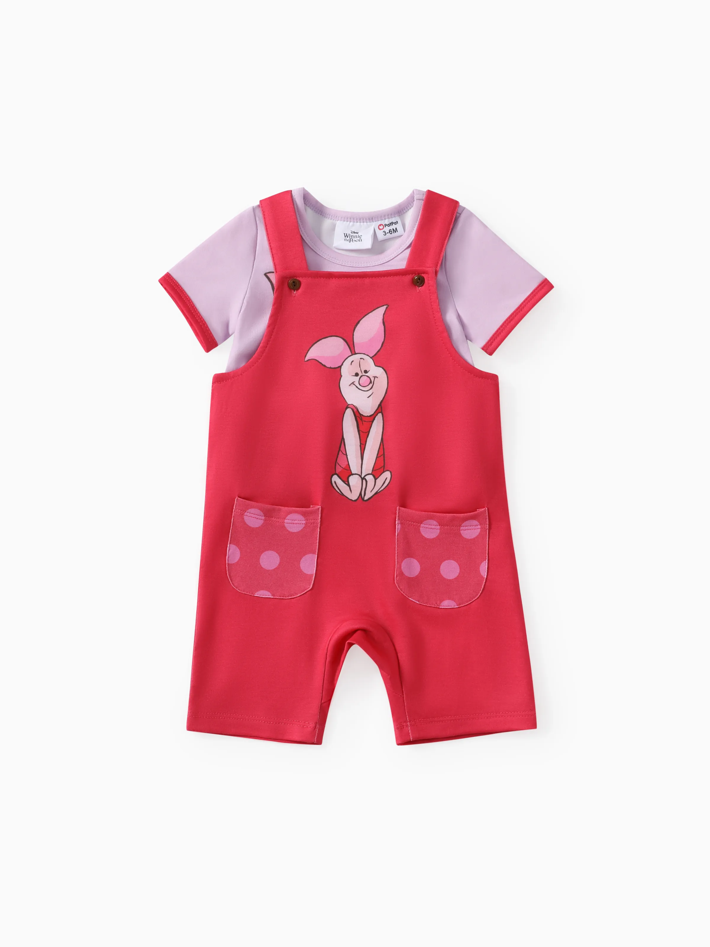 

Disney Winnie the Pooh Baby Boys/Girls 2pcs Naia™ Character Print Tee with Pocket Overalls Set