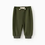 Baby Boy/Girl Rope Deisn Sold Color Sweat Pants Ejercito verde