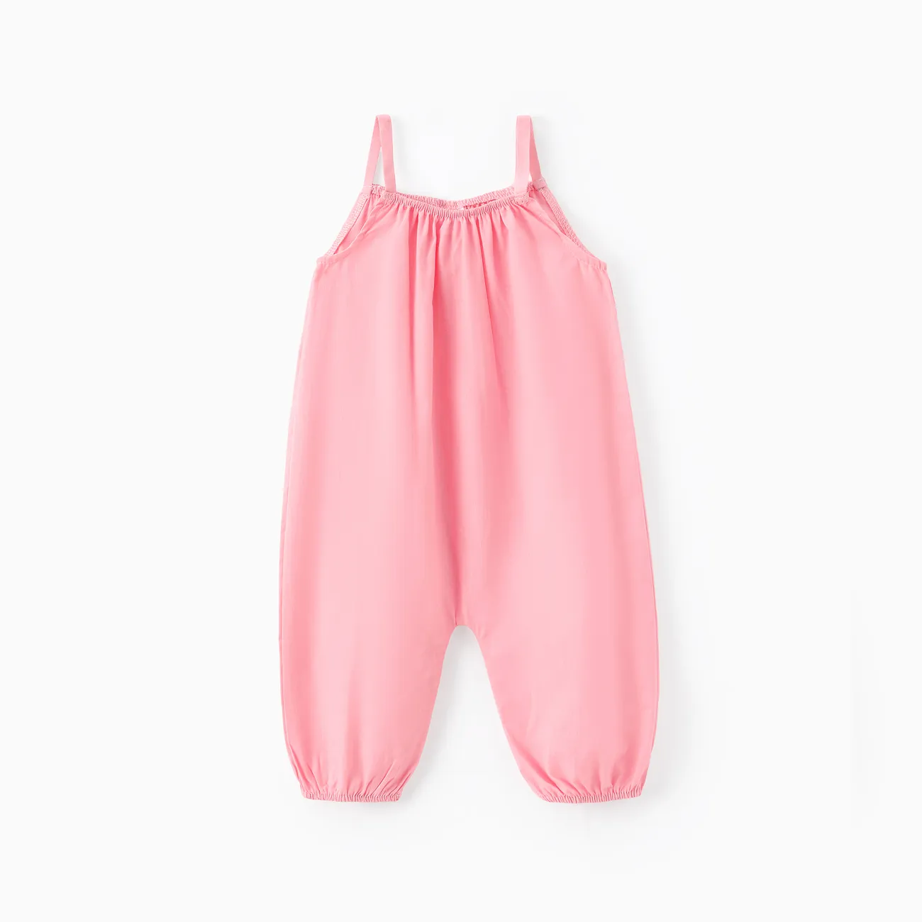 Cotton Loose-fit Solid Color Lightweight Jumpsuit for Baby Unisex Pink big image 1