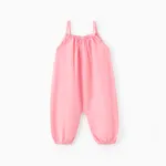 嬰兒 中性 背心 基礎 連身褲 粉色