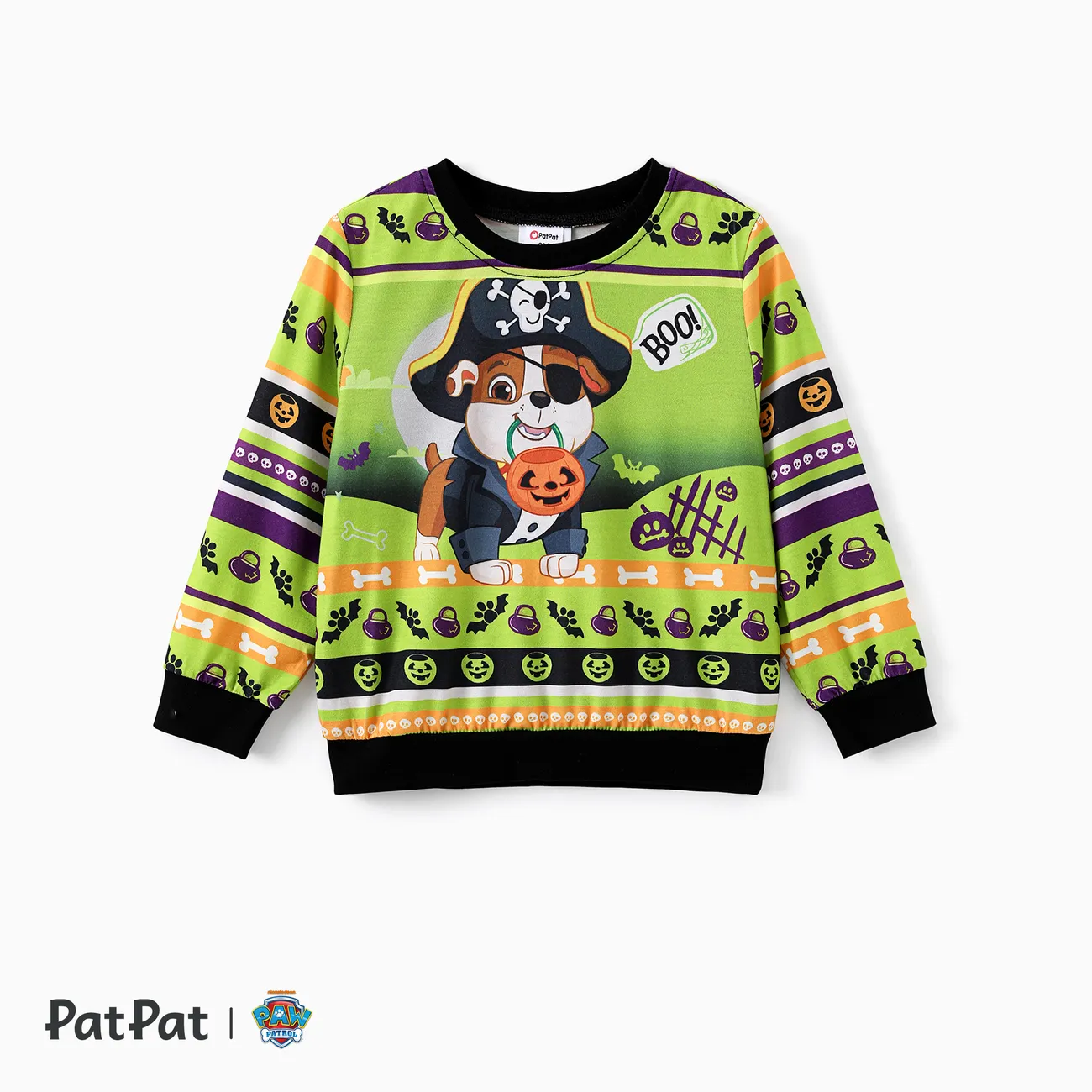 PAW Patrol Halloween Toddler Boys/Girls Fun Graphic Crew Neck Sweatshirt  Green big image 1