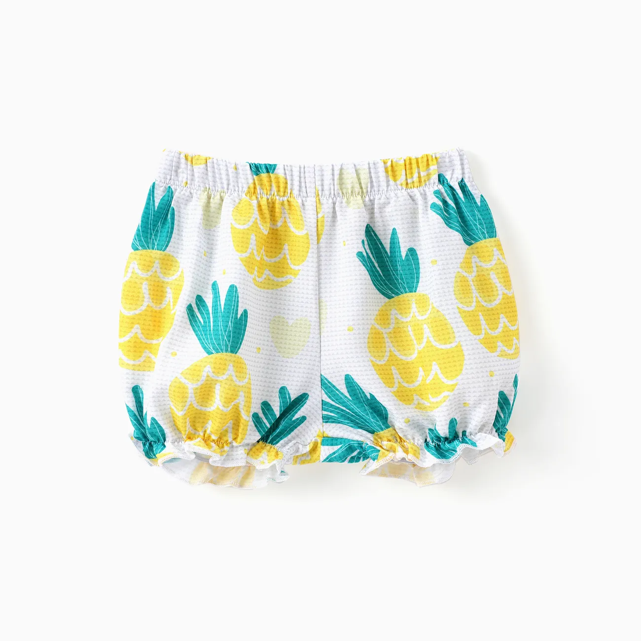 Baby Girl 2pcs Childlike Pineapple Print Tee and Shorts Set Light Blue big image 1
