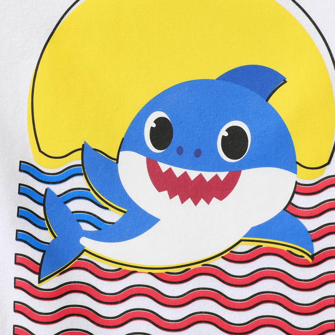 Baby Shark Dia Nacional Bebé Unissexo Tubarão Infantil Manga curta Macacão curto Branco big image 1