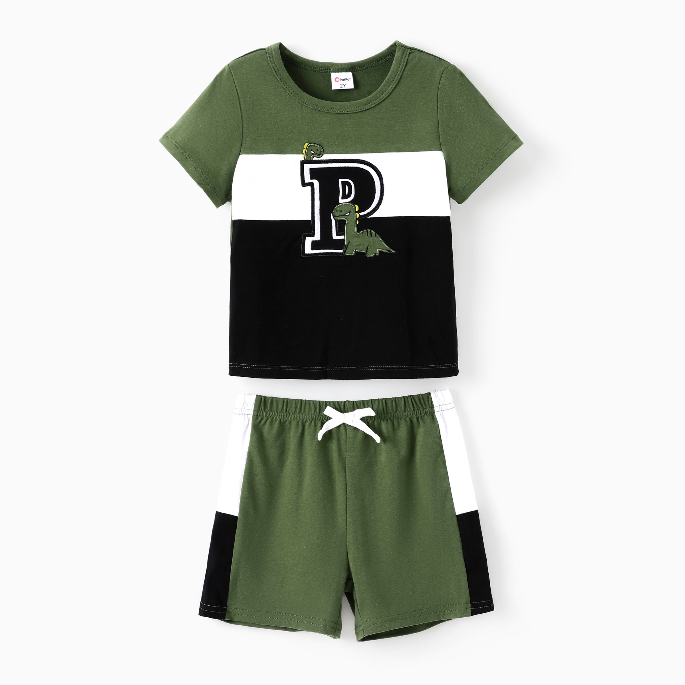 

Toddler Boy/Girl 2pcs Colorblock Tee and Shorts Set