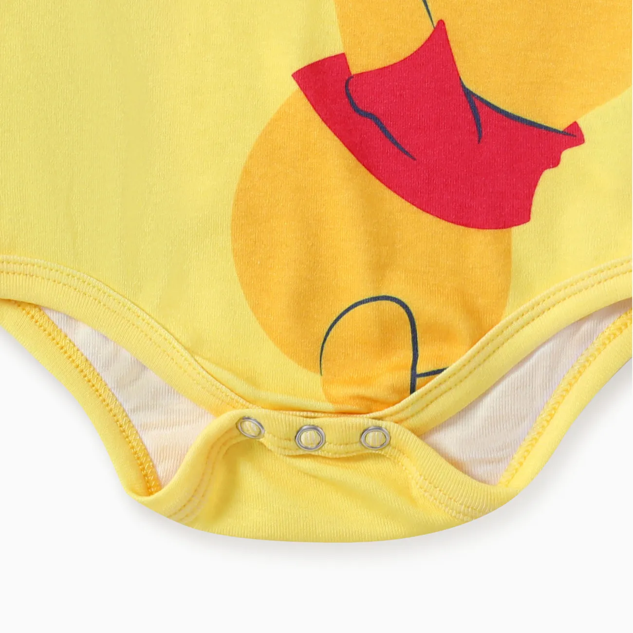 Disney Winnie the Pooh Baby Boys/Girls 1pc Naia™ Fun Character Fruit/Striped Print Short-sleeve Romper Yellow big image 1