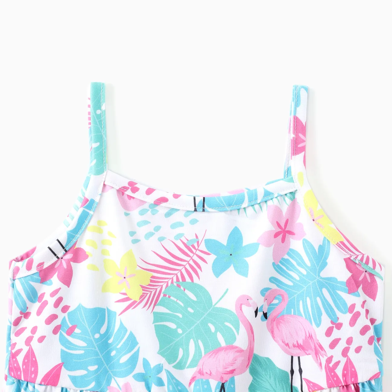 Toddler Girl 2pcs Cooling Denim Shirt and Floral Print Cami Dress Set Multi-color big image 1