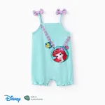 Disney Princess Baby Girls Belle 1pc Naia™ Pearl-Embellished Crossbody Pattern with Character Print Bowknot Strap Sleeveless Jumpsuit Green