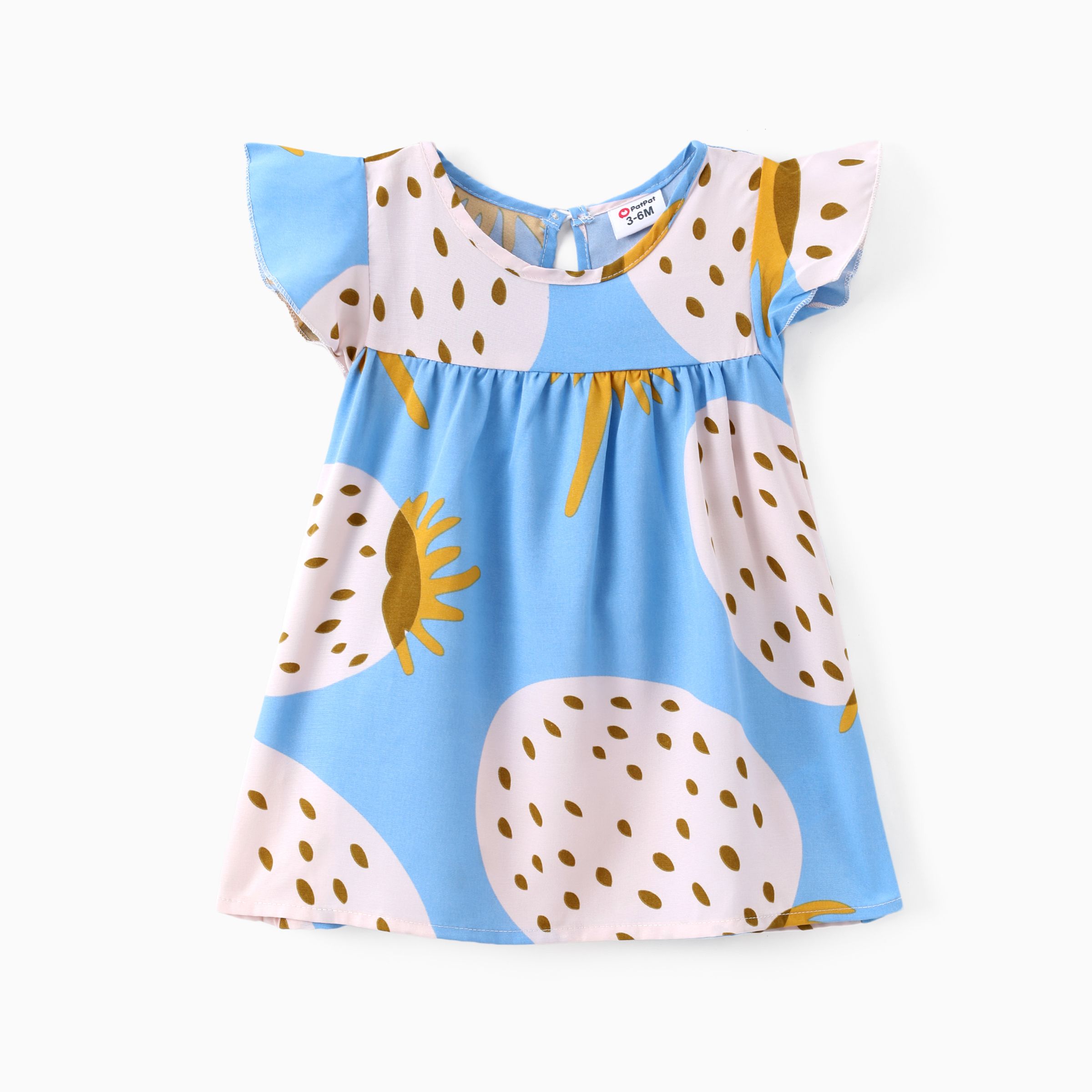 

Baby Girl Girl Strawberry Print Flutter-sleeve Dress