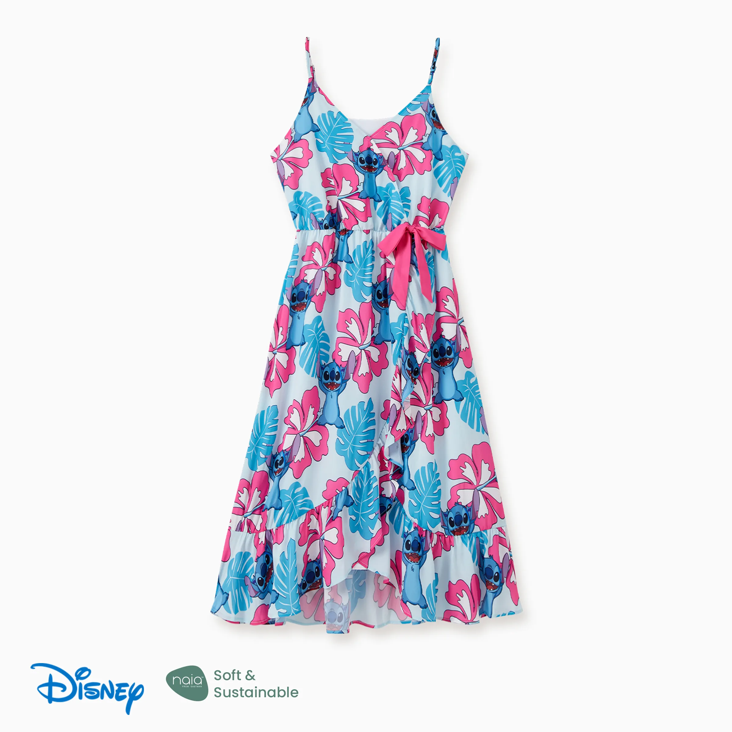 

Disney Stitch Family Matching Naia™ Stitch and Hawaii Style Floral Print Sleeveless Dress/Onesie／Shirt