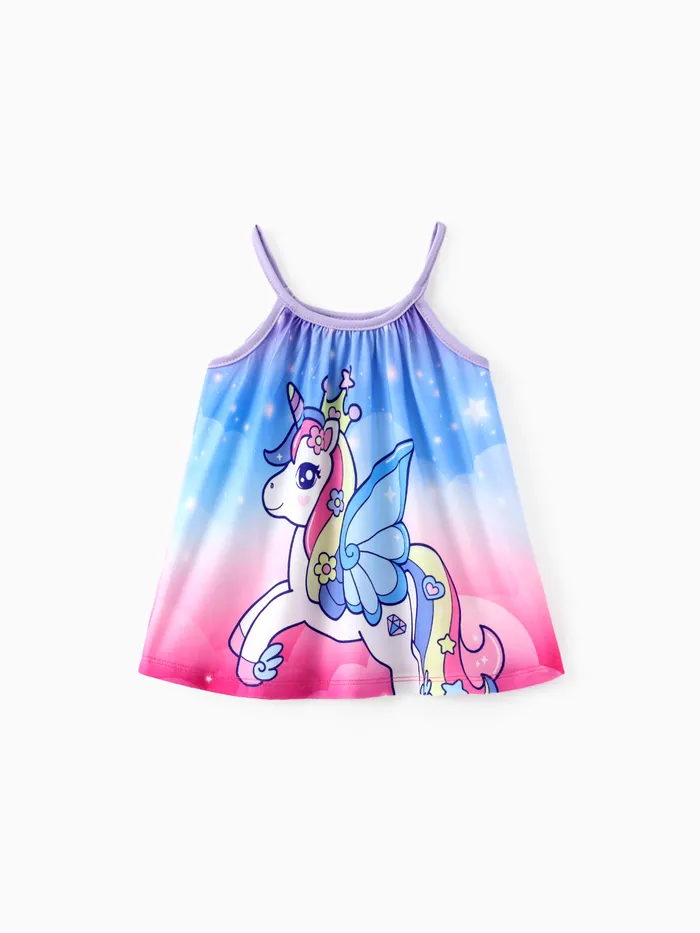 Baby Mädchen Süßes Camisole-Kleid mit Tierdruck