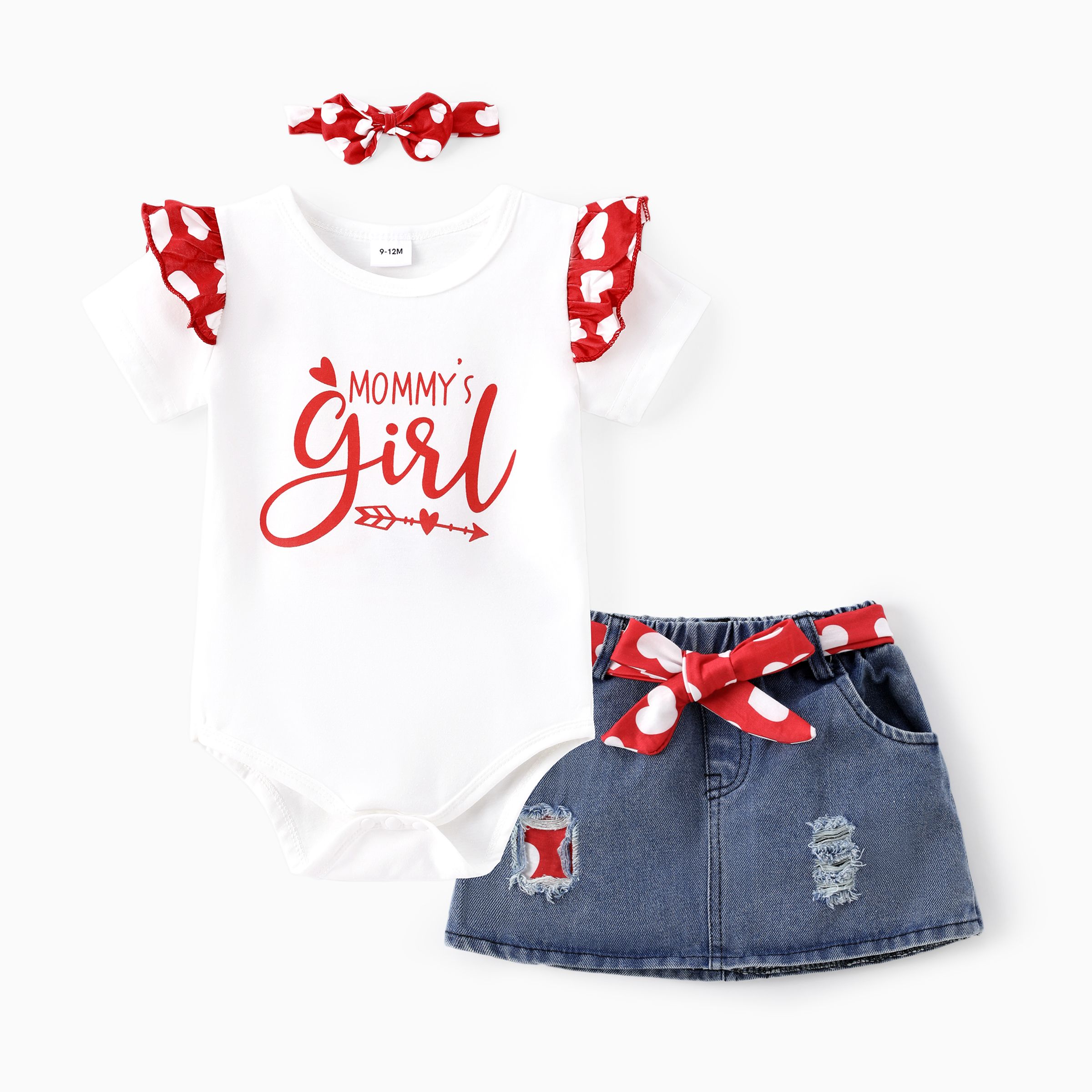 

Sweet Cotton 2pcs Flutter Sleeve Suit-Dress for Baby Girl - Letter Pattern