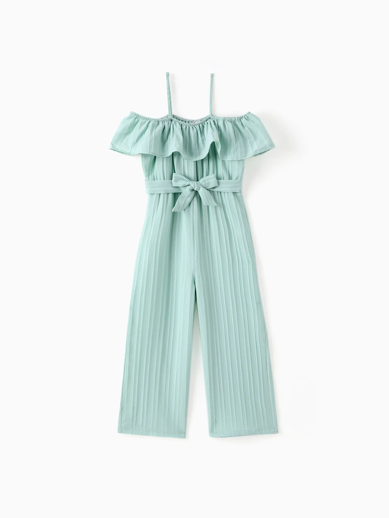 

Kid Girl Cami Ruffled Jumpsuit with Belt