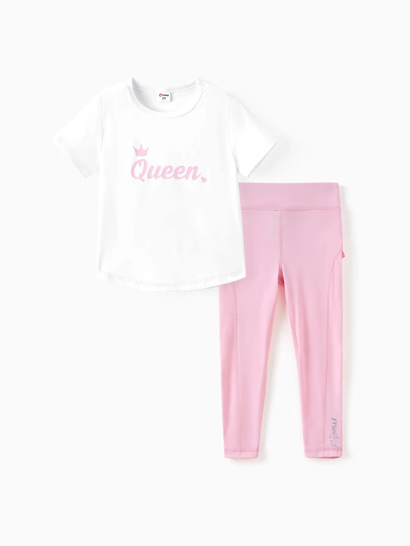 Toddler/Kid Girl 2pcs Letter Print Tee and Ruffled Leggings Set