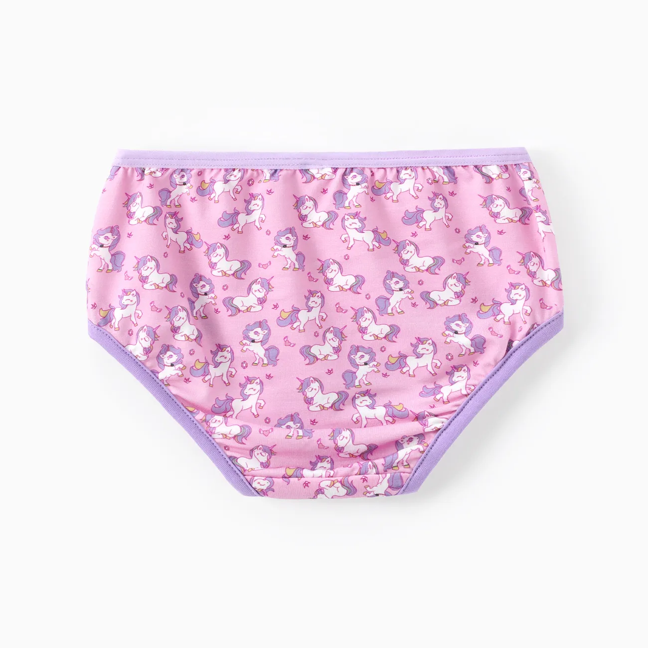 Toddler Girl 1pcs Unicorn/Solid Color Underwear Pink big image 1