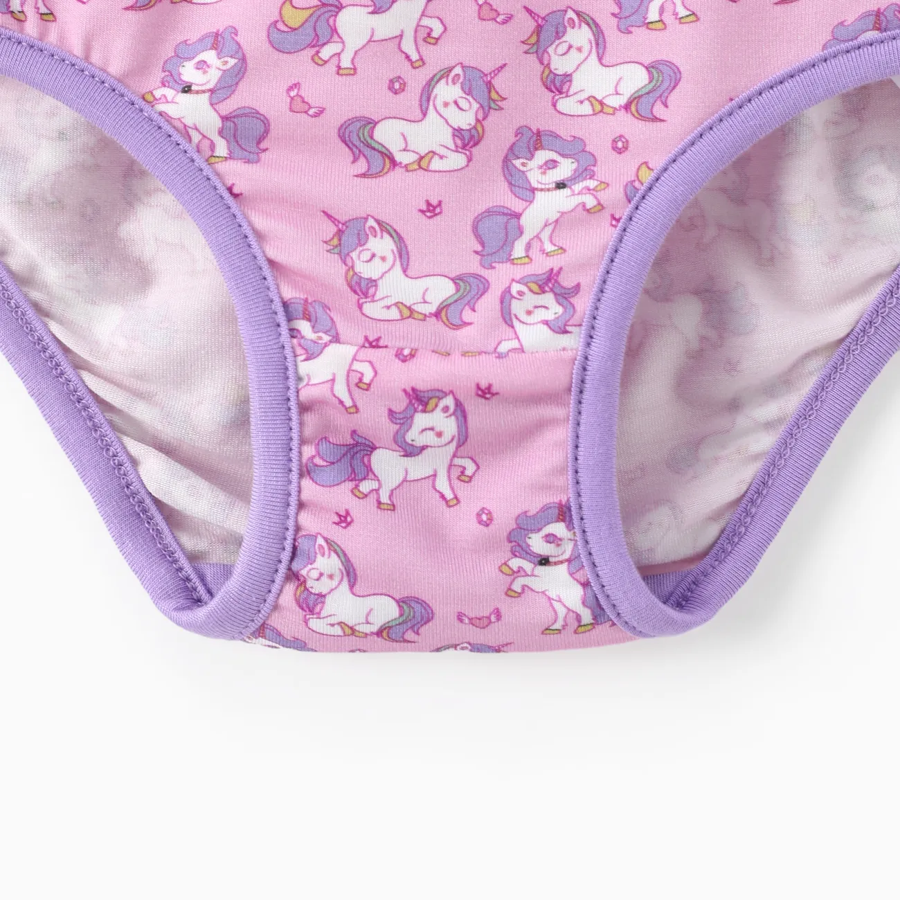 Toddler Girl 1pcs Unicorn/Solid Color Underwear Pink big image 1