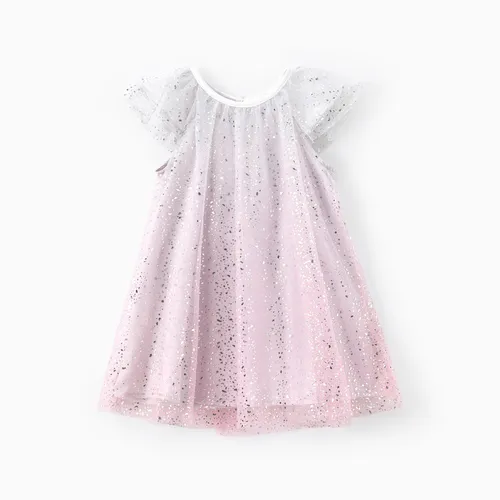 Toddler Girl Gradient Stars Print Mesh Dress