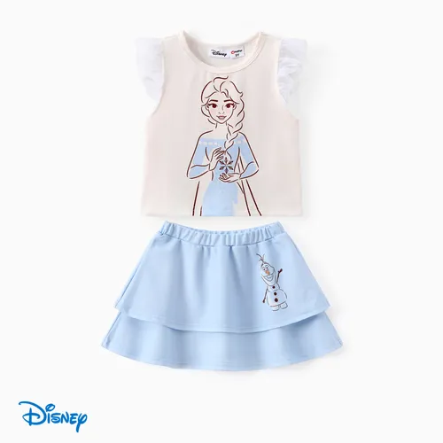 Disney Frozen Toddler Girls Elsa/Anna 2pcs Naia™ Character Print 荷葉邊上衣半身裙套裝