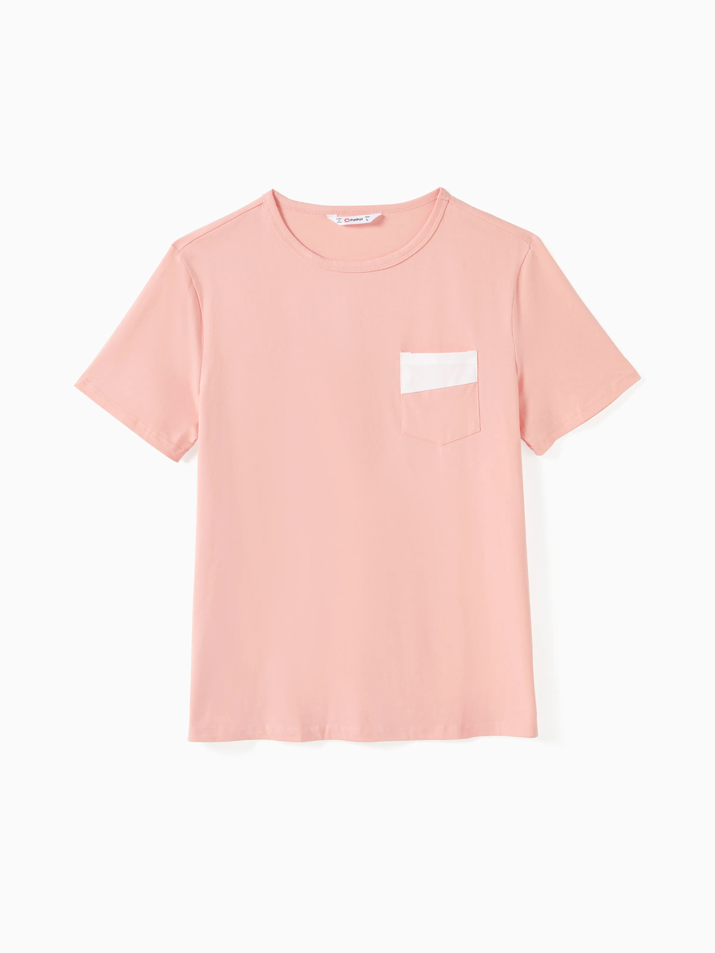 

Family Matching Solid Color/ Raglan Sleeves Tee and Pink Cami Embroidered Tulle Strap Dress Sets