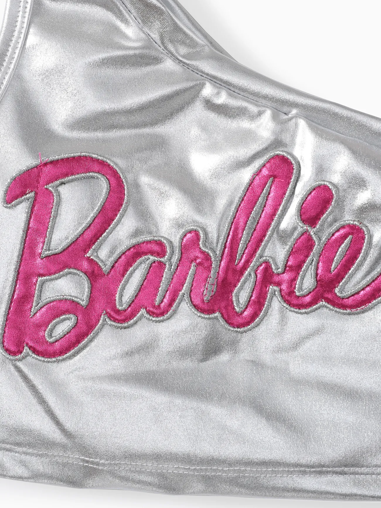 Barbie 2件 小童 女 偏襟 甜美 套裝裙 銀色 big image 1