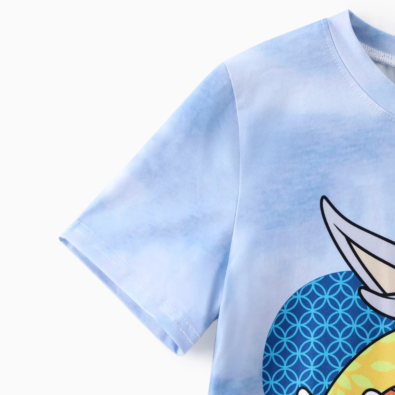Looney Tunes Criança Unissexo Tie-dye Manga curta T-shirts Azul big image 1