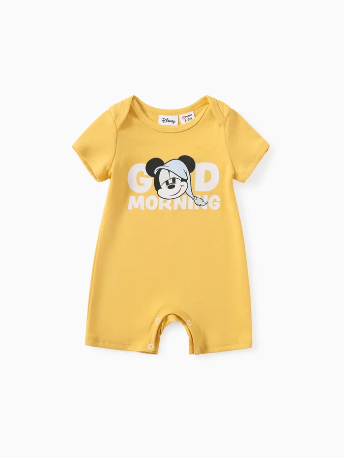 Disney Mickey and Friends Baby Boys/Girls 1pc Naia™ Cotton Funny Mickey Mouse Print Romper