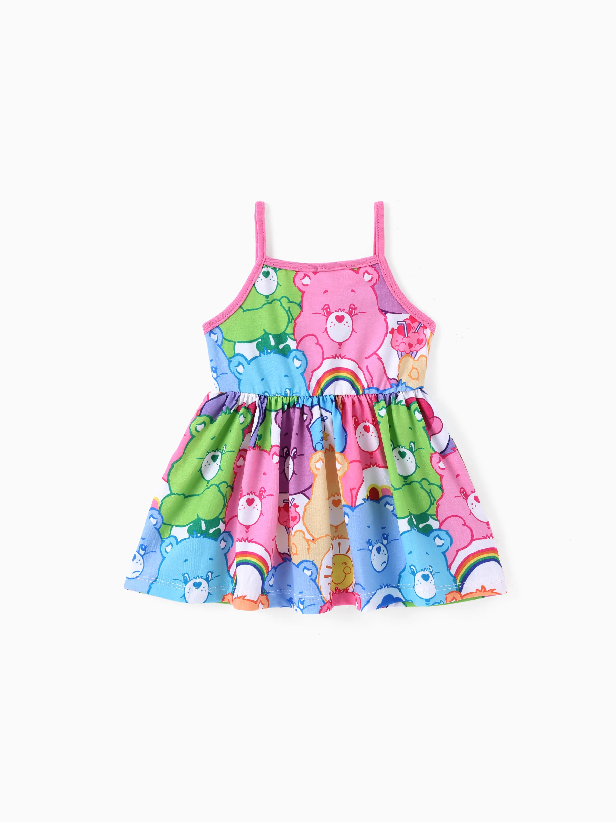 

Care Bears Baby Girl Colorful Striped or Allover Print Cami Dress