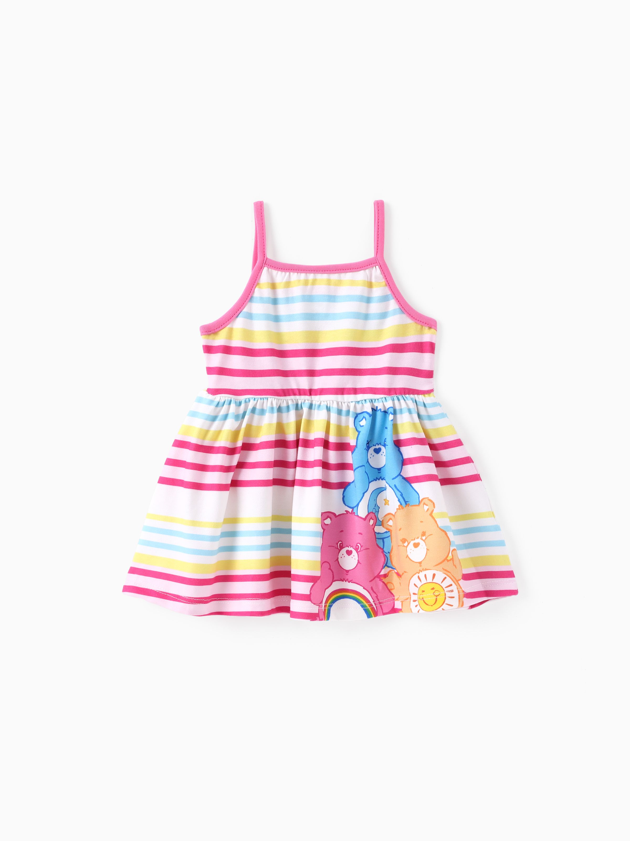 

Care Bears Baby Girl Colorful Striped or Allover Print Cami Dress
