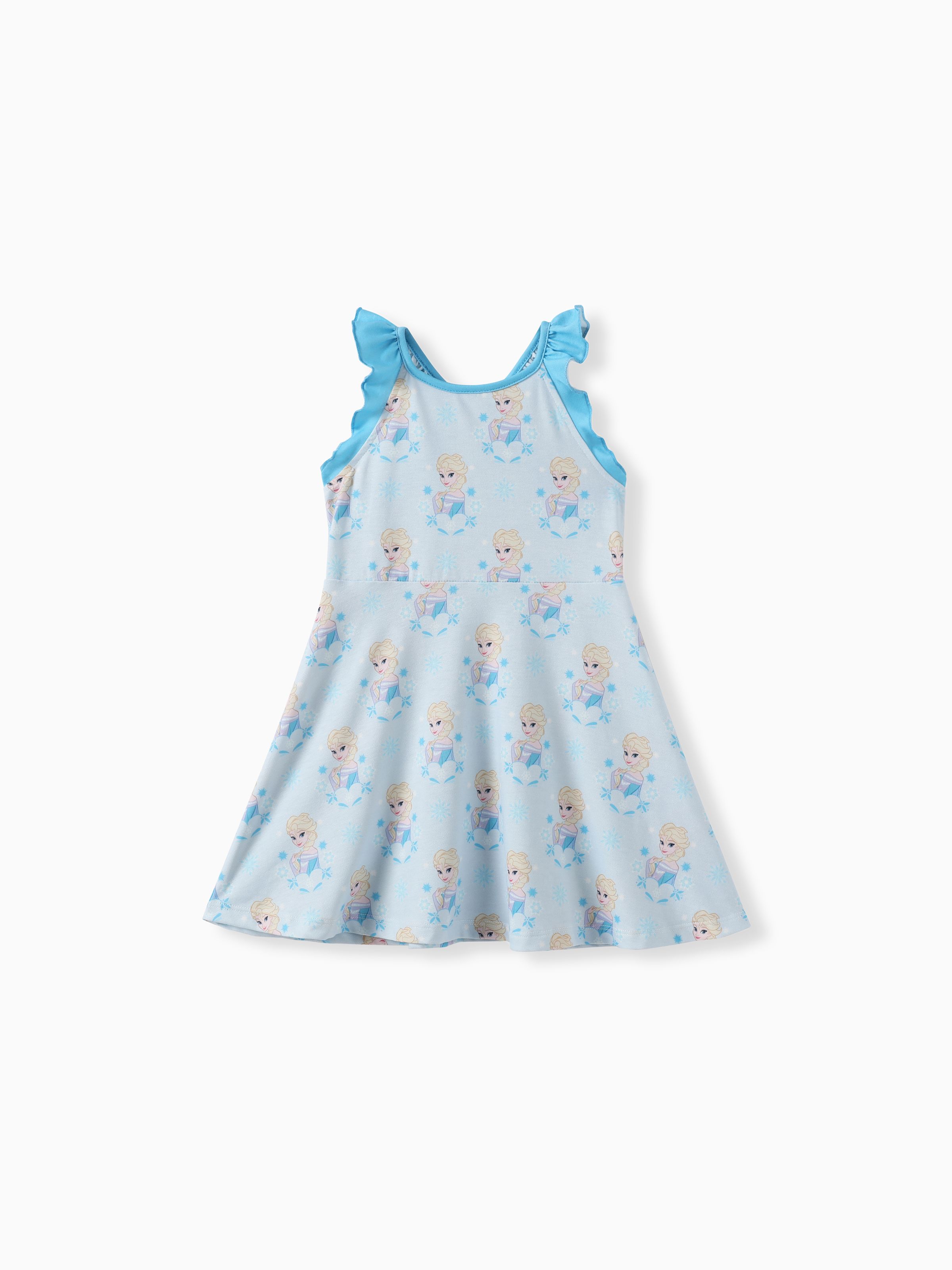 

Disney Frozen Toddler Girls Elsa/Anna 1pc Naia™ Character All-over Print Ruffled Dress