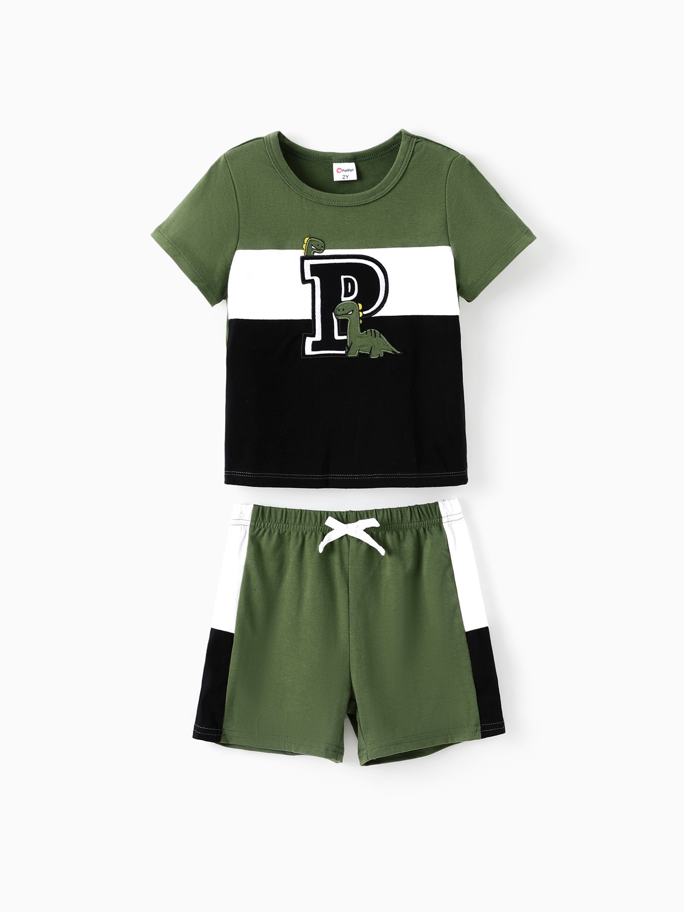 

Toddler Boy/Girl 2pcs Colorblock Tee and Shorts Set