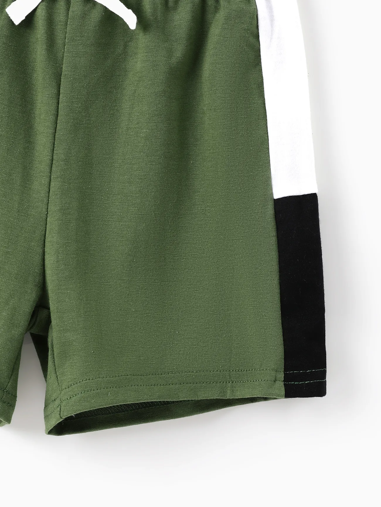 2 unidades Niño pequeño Unisex Costura de tela Infantil conjuntos de camiseta verde oscuro big image 1