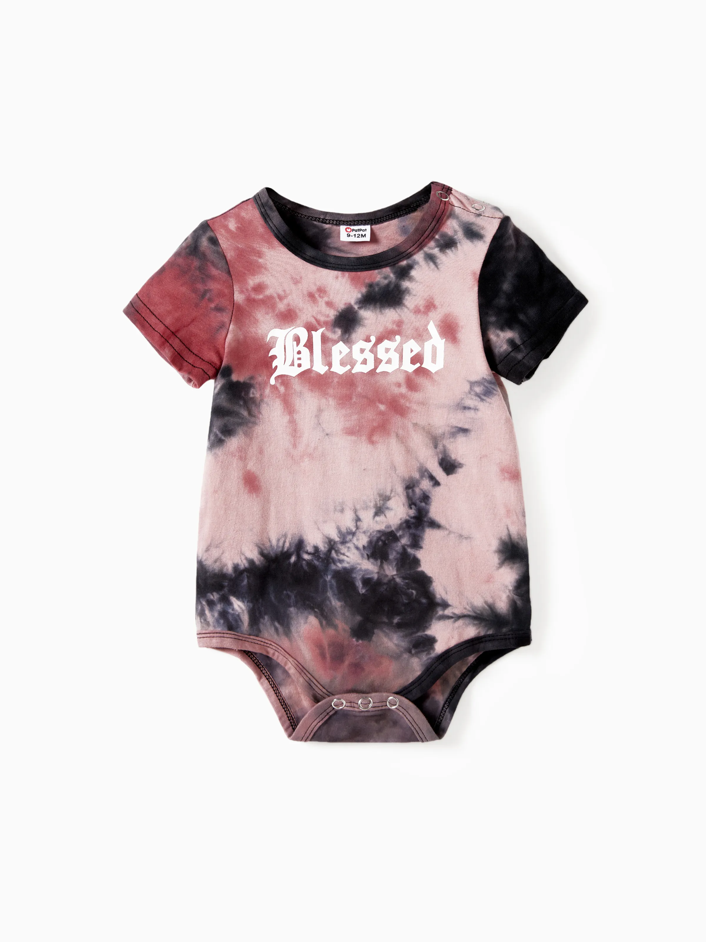 

Mommy and Me Blessed Theme Tie-Dye Short Sleeves Cotton Tops