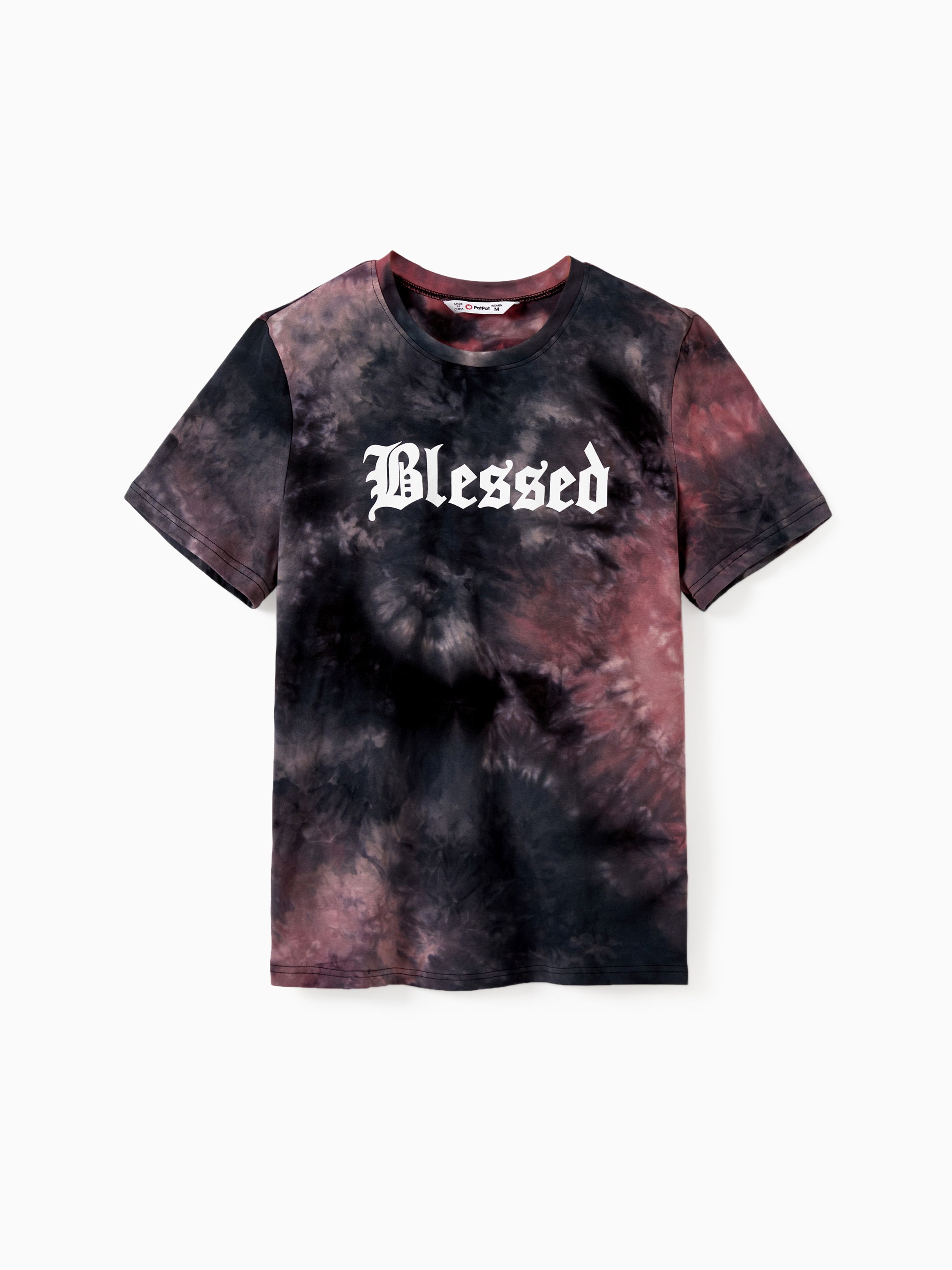 

Mommy and Me Blessed Theme Tie-Dye Short Sleeves Cotton Tops