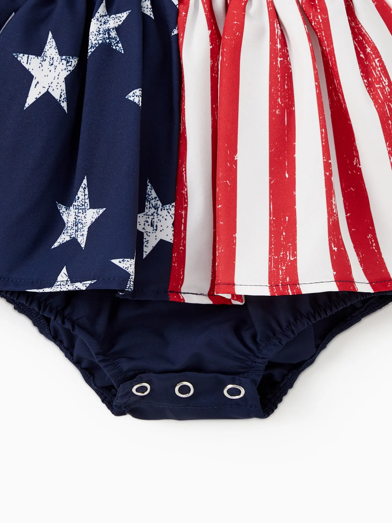 Baby Girl - Family American Flag Dresses or Star Button-up Shirts - Color block - image 16