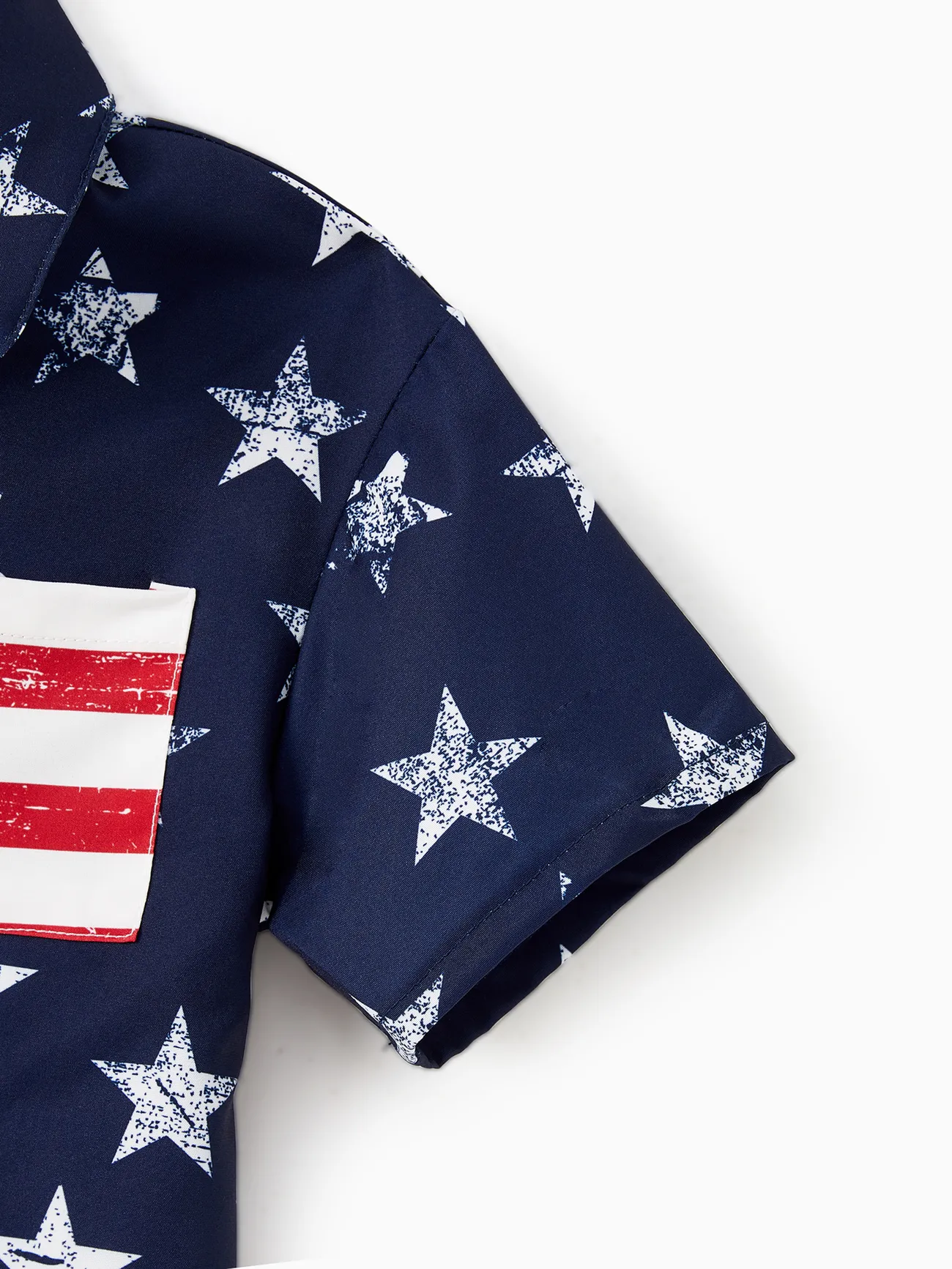 Boy - Family American Flag Dresses or Star Button-up Shirts - Color block - image 19