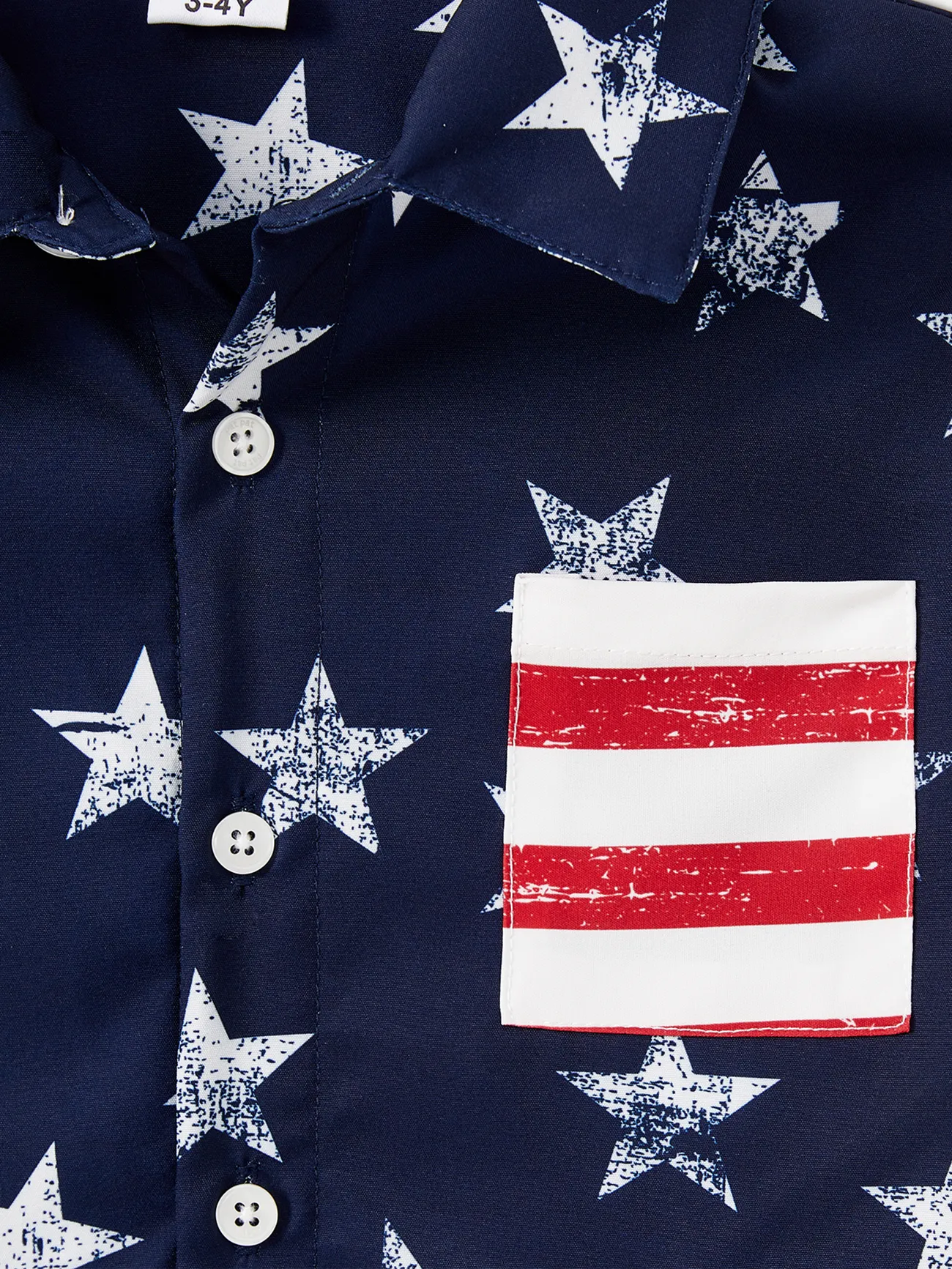 Boy - Family American Flag Dresses or Star Button-up Shirts - Color block - image 20