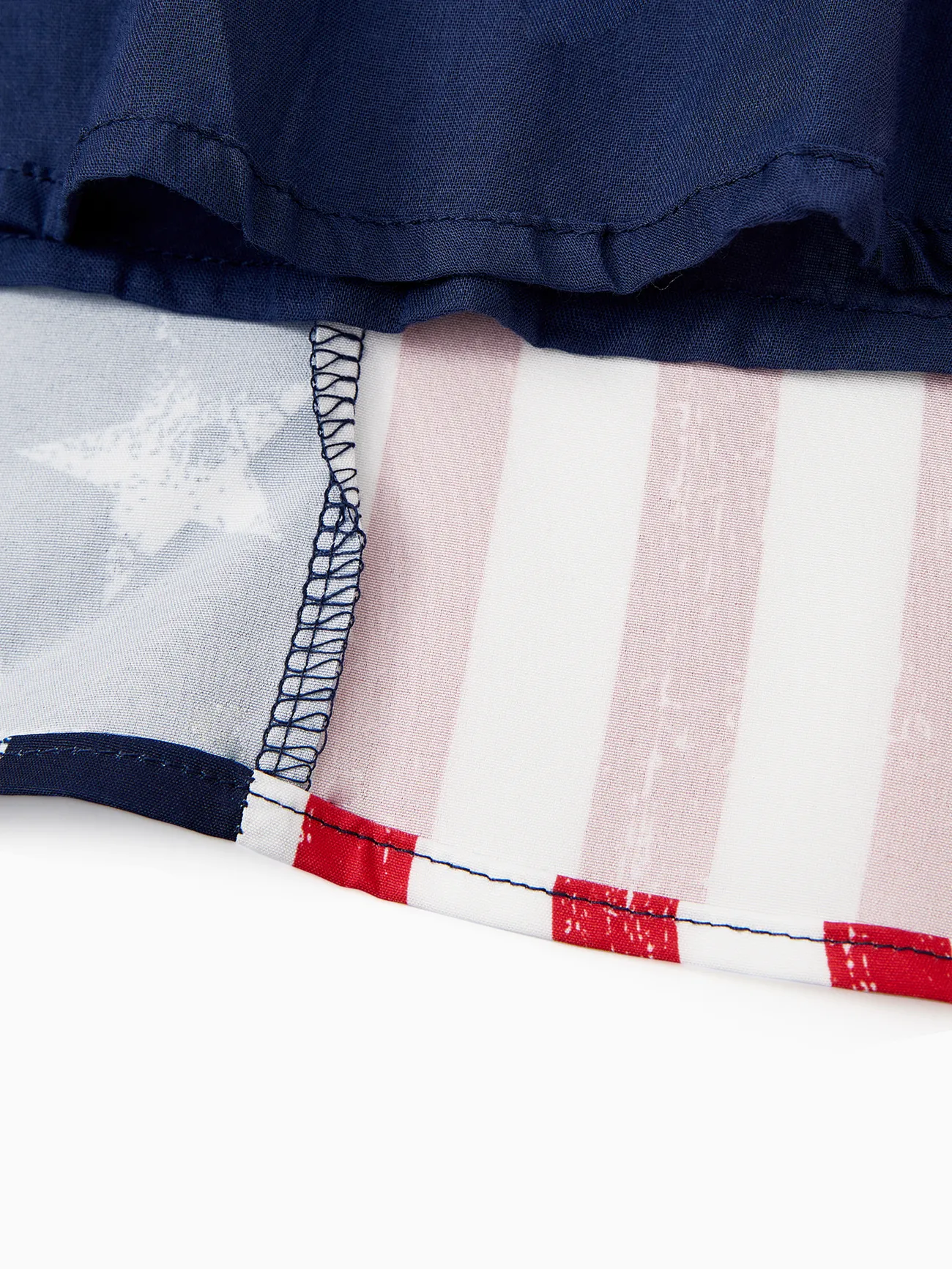 Girl - Family American Flag Dresses or Star Button-up Shirts - Color block - image 11
