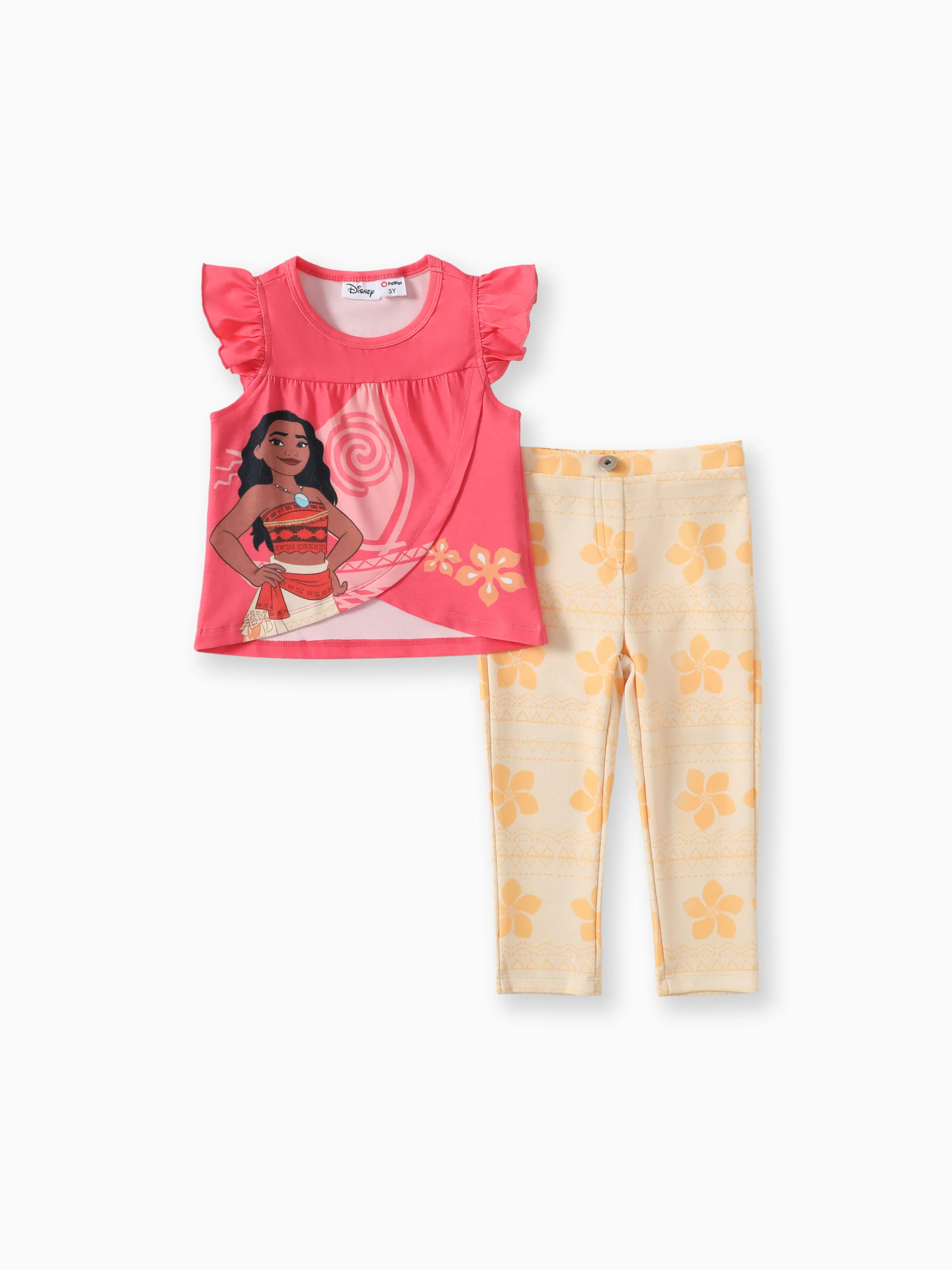 

Disney Princess Toddler Girls Ariel/Rapunzel/Moana/Jasmine 1pc Naia™ Character Print Ruffle Top with Pants Set