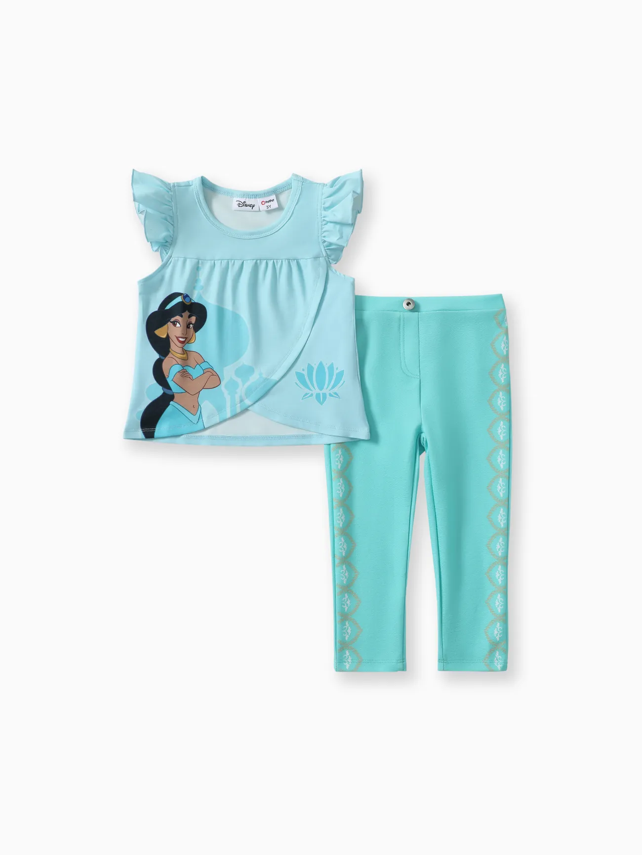 

Disney Princess Toddler Girls Ariel/Rapunzel/Moana/Jasmine 1pc Naia™ Character Print Ruffle Top with Pants Set