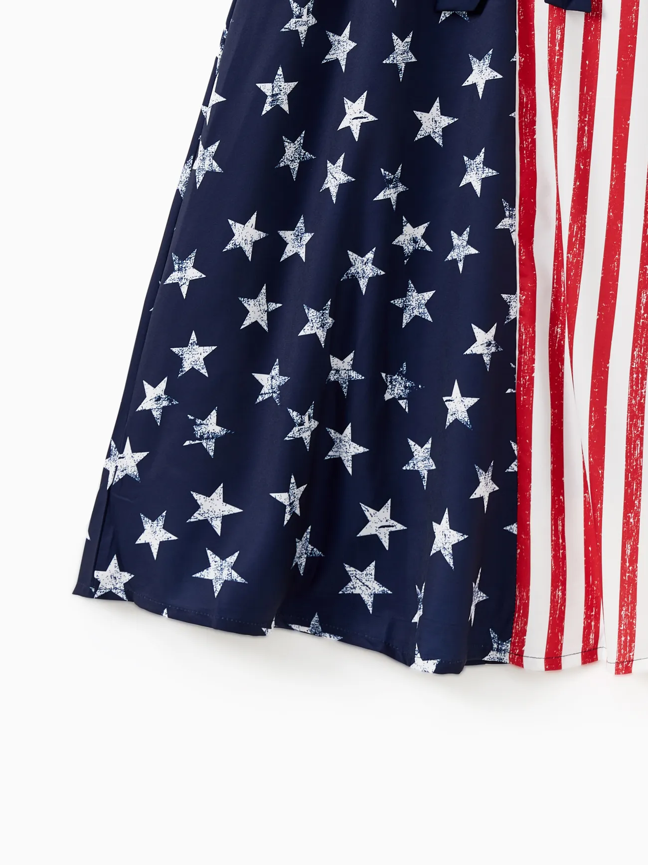 Women - Family American Flag Dresses or Star Button-up Shirts - Color block - image 6