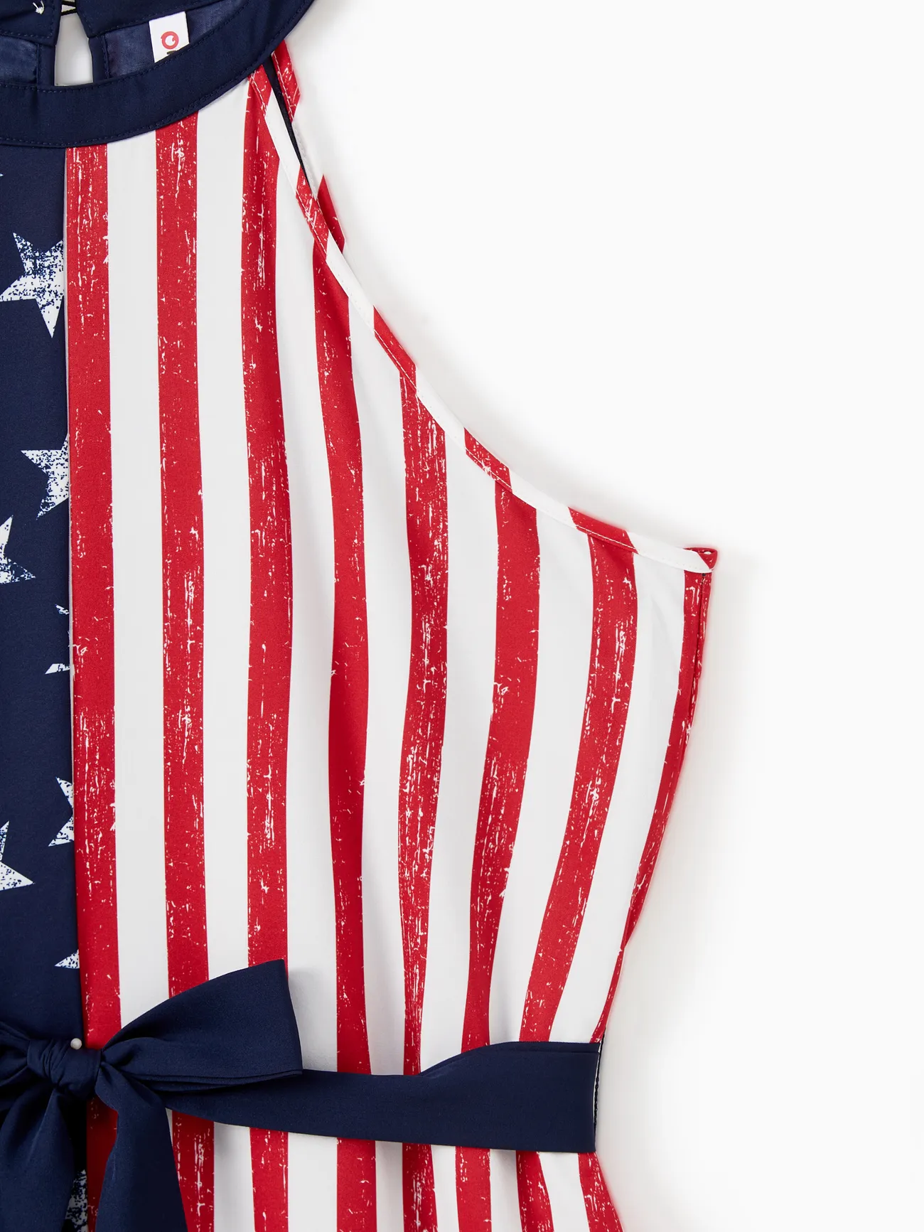 Women - Family American Flag Dresses or Star Button-up Shirts - Color block - image 3
