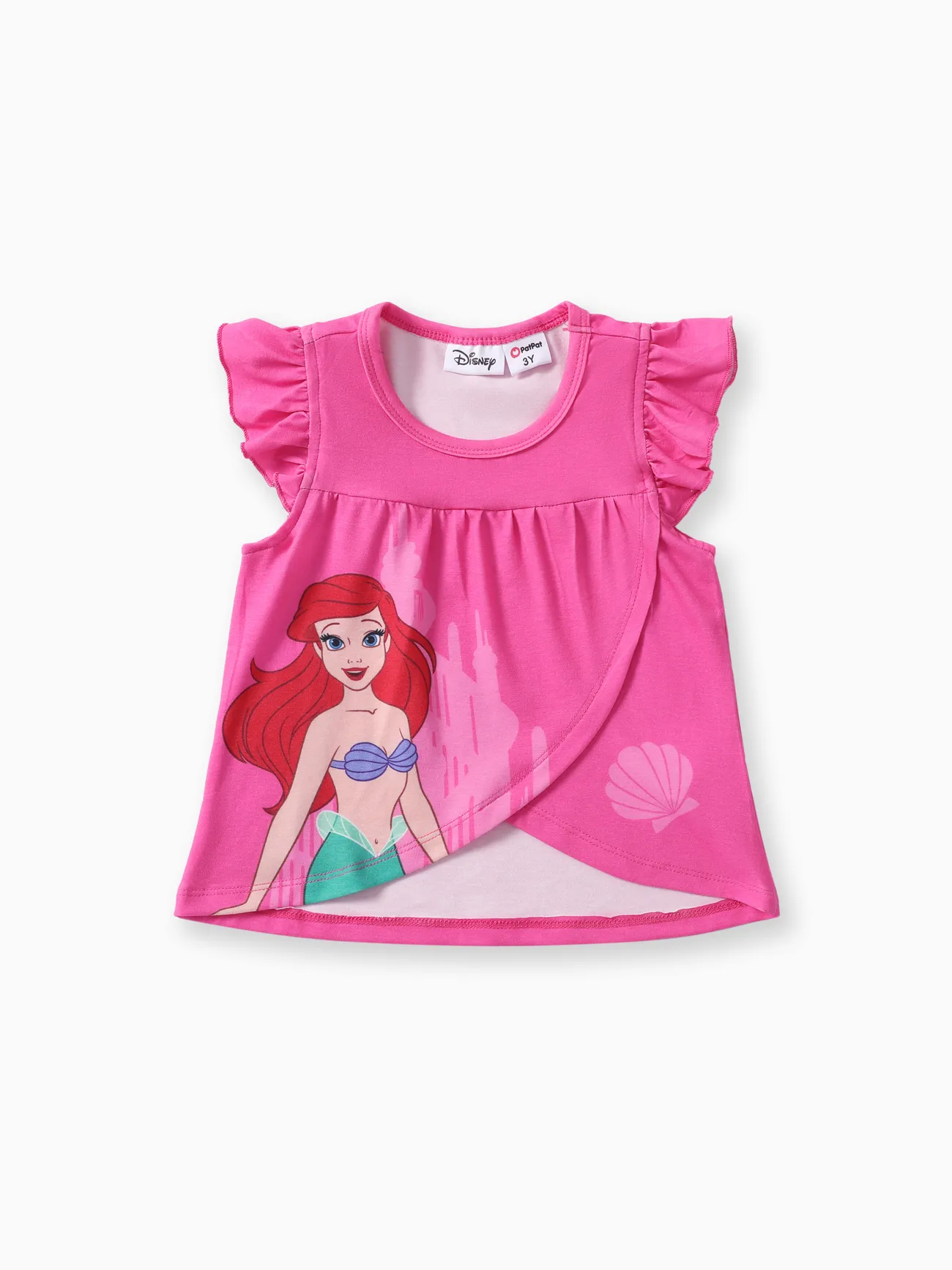 Disney Princess 2 unidades Niño pequeño Chica Dobladillo irregular Dulce conjuntos de camiseta Roseo big image 1