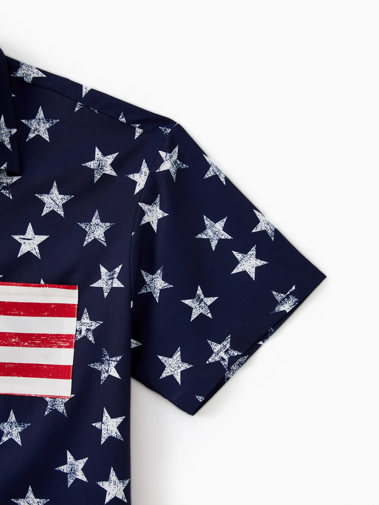 Men - Family American Flag Dresses or Star Button-up Shirts - Color block - image 24