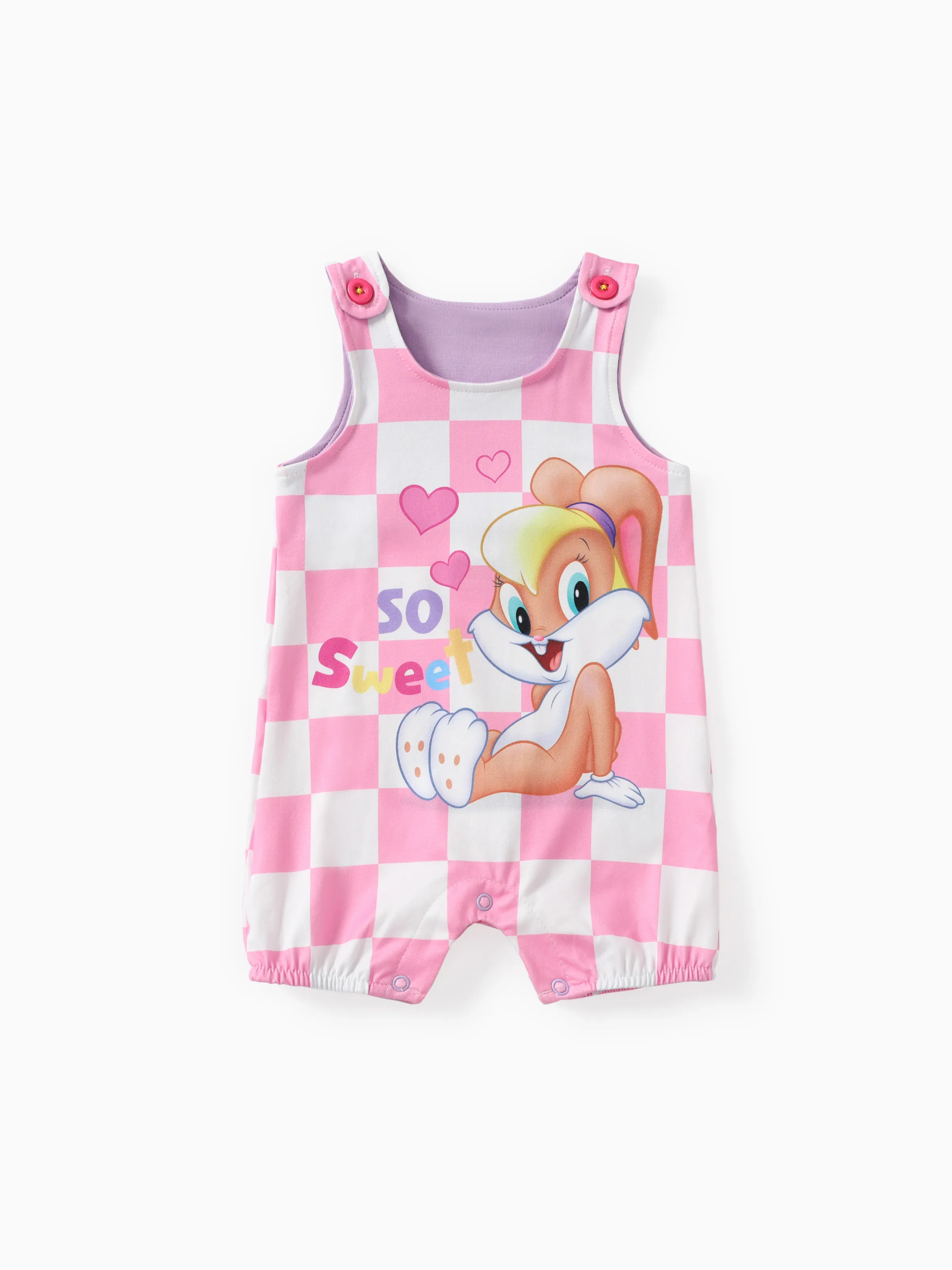 

Looney Tunes Baby Boys/Girls 1pc Grid/Houndstooth Character Print Sleeveless Romper