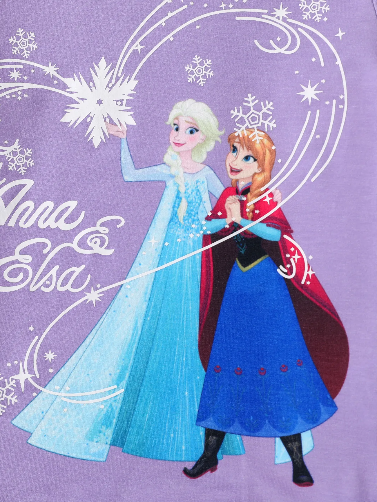 Purple - Disney Frozen Toddler Girls Anna/Elsa 1pc Glow in the Dark Magical Snowflake Print T-shirt - image 5